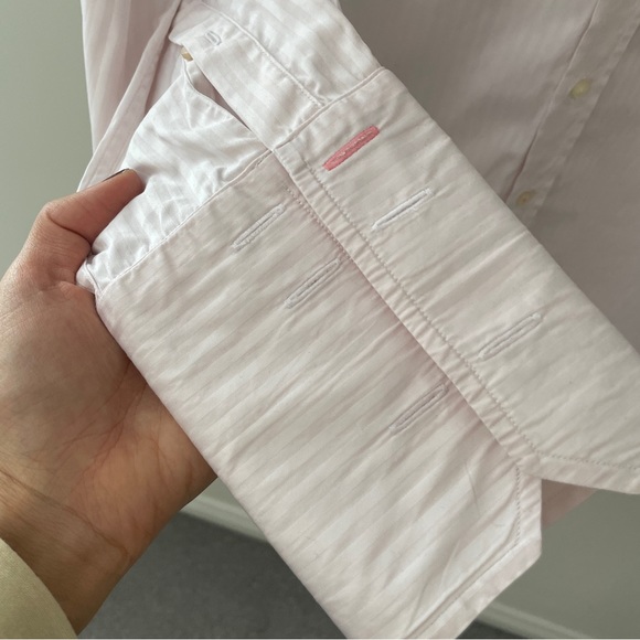 Thomas Pink ‘Made in Tunisia’ Striped Pink Formal Dress Shirt - Picture 4 of 9